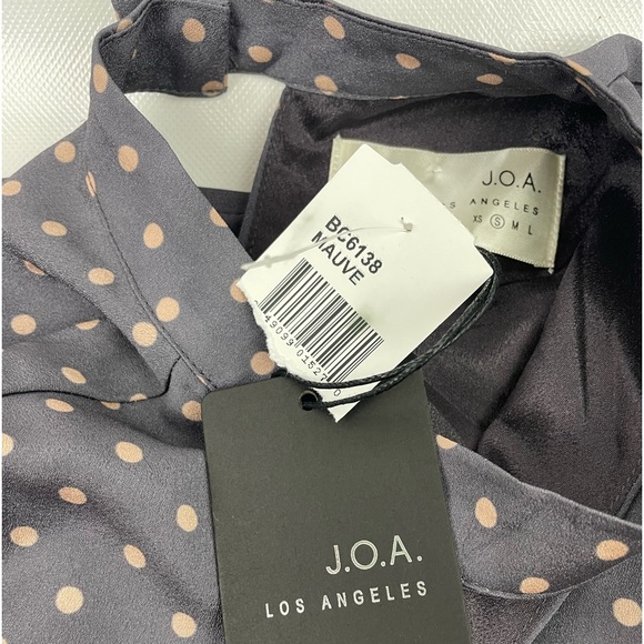 J.O.A. Los Angeles Polka Dot Mauve Long and dramatic sleeves Sz Small - Picture 4 of 11